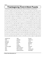 Thanksgiving Wordsearch #05